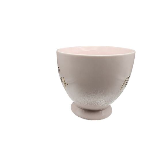 NWT Nanette Lepore Pink Matte "Finally" Footed Coffee Mug Quality Porcelain - Picture 7 of 11